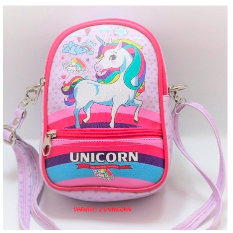 ( BAJ)TAS SELEMPANG ANAK CEWEK FASHION IMPORT TALI FULL PRINTING WATERPROOF LOL UNICORN HK FROZEN PO / TA025