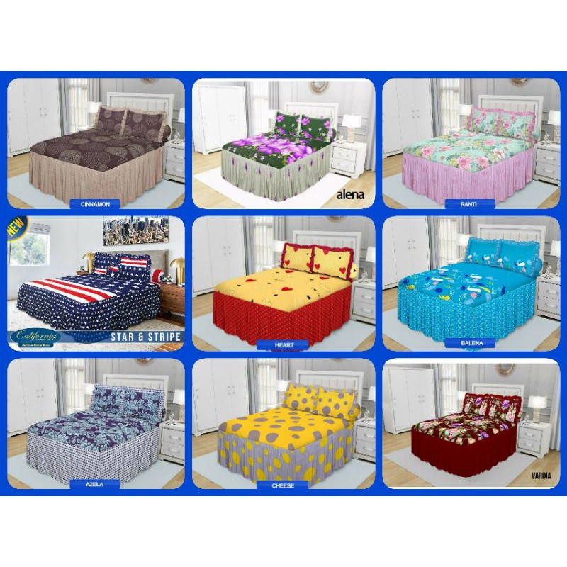 SPREI CALIFORNIA RUMBAI SINGLE 120X200 / 100X200 / 90X200 / 80X200CM