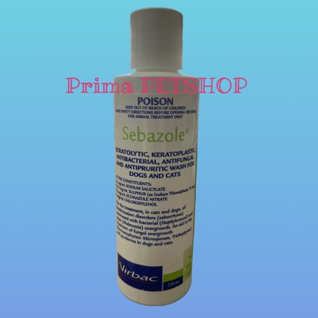 SEBAZOLE POISON SHAMPOO VIRBAC 30ML &amp; 250ML SHAMPOO ANTI JAMUR DAN KUTU