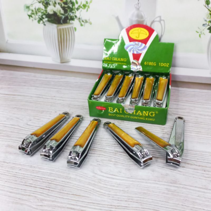 Gunting Kuku Original Baichang Isi 12Pcs Baichang Besar Super Tajam Grosir