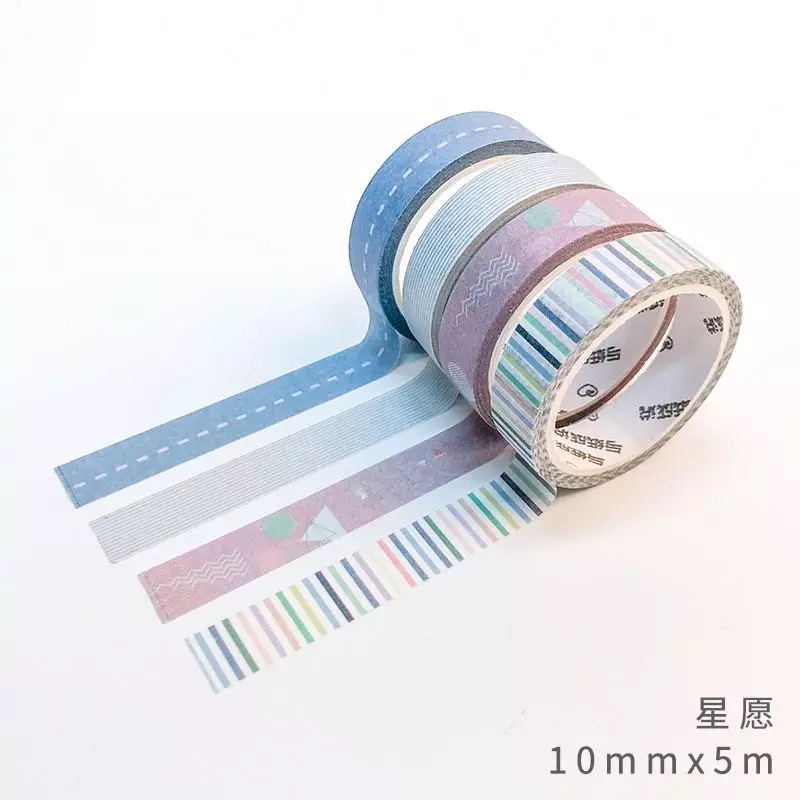 

Washi Tape Set | Masking Tape Set 5pc Essential Collection | Selotip Warna