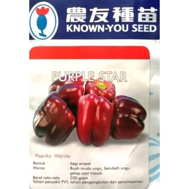 PAPRIKA UNGU PURPLE STAR 10 GRAM PACK BESAR benih biji cabai paprika sweet pepper f1 known you seed