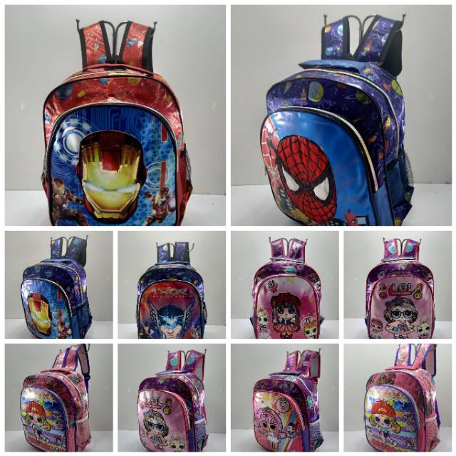 Tas Ransel Anak lampu bahan printing