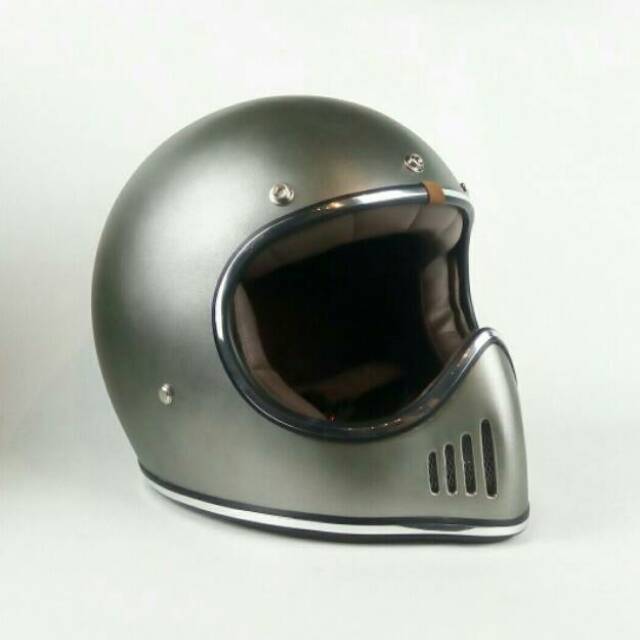 Helm Motor Retro Boulter FF MOTO Silver Doff