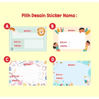 Jual Sticker Label Nama Buku Pelajaran Stiker Buku Nama Kelas Mapel