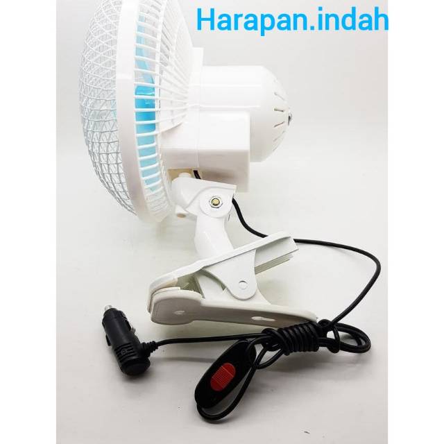 Kipas Angin DC jepit 6 inch KYZUKU Aki Mobil 12VDC + clip with ON-OFF