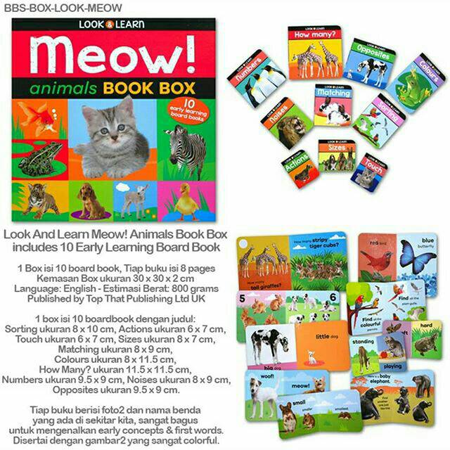 

Meow animals book box