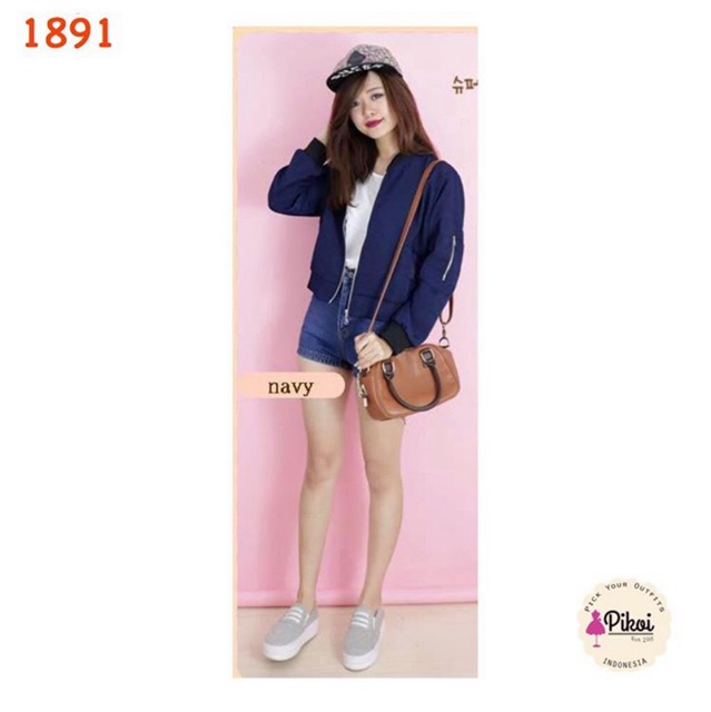 Jaket bomber cewek / bomber wanita murah / jaket cewek polos / bomber pullandbear bomber korea 1891