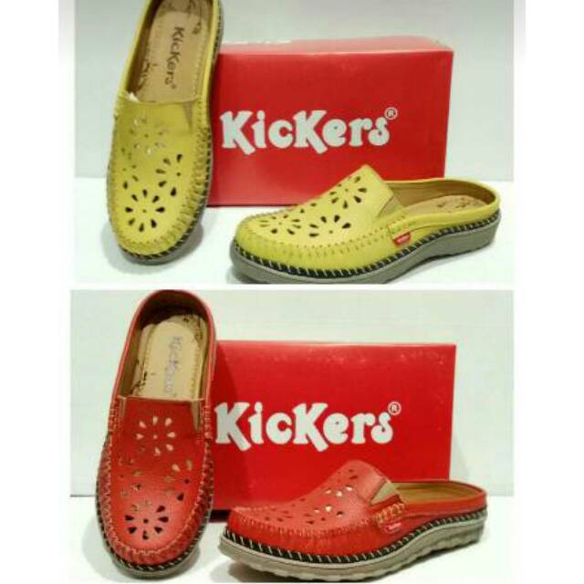 TERMURAH !!! KICKERS SLOP KULIT CEWEK