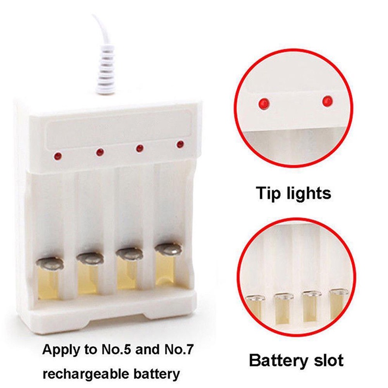 {LUCKID}1.2V Universal 4 Slot AA/AAA Rechargeable Battery Charger Adapter USB Plug