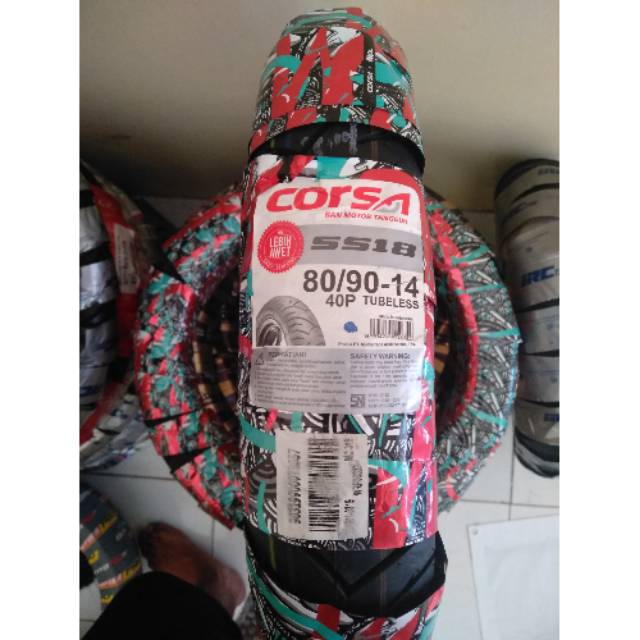 Ban tubles matic corsa uk.80/90.ring 14.free pentil..untuk semua jenis motor matic