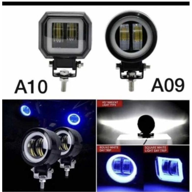 lampu tembak sorot nyebar flash + lampu senja model kotak dan bulat daimeker mini