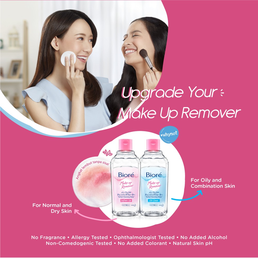 Biore Make Up Remover Micellar Water Untuk Kulit Berminyak Oil Clear Non Comedogenic 90 ml