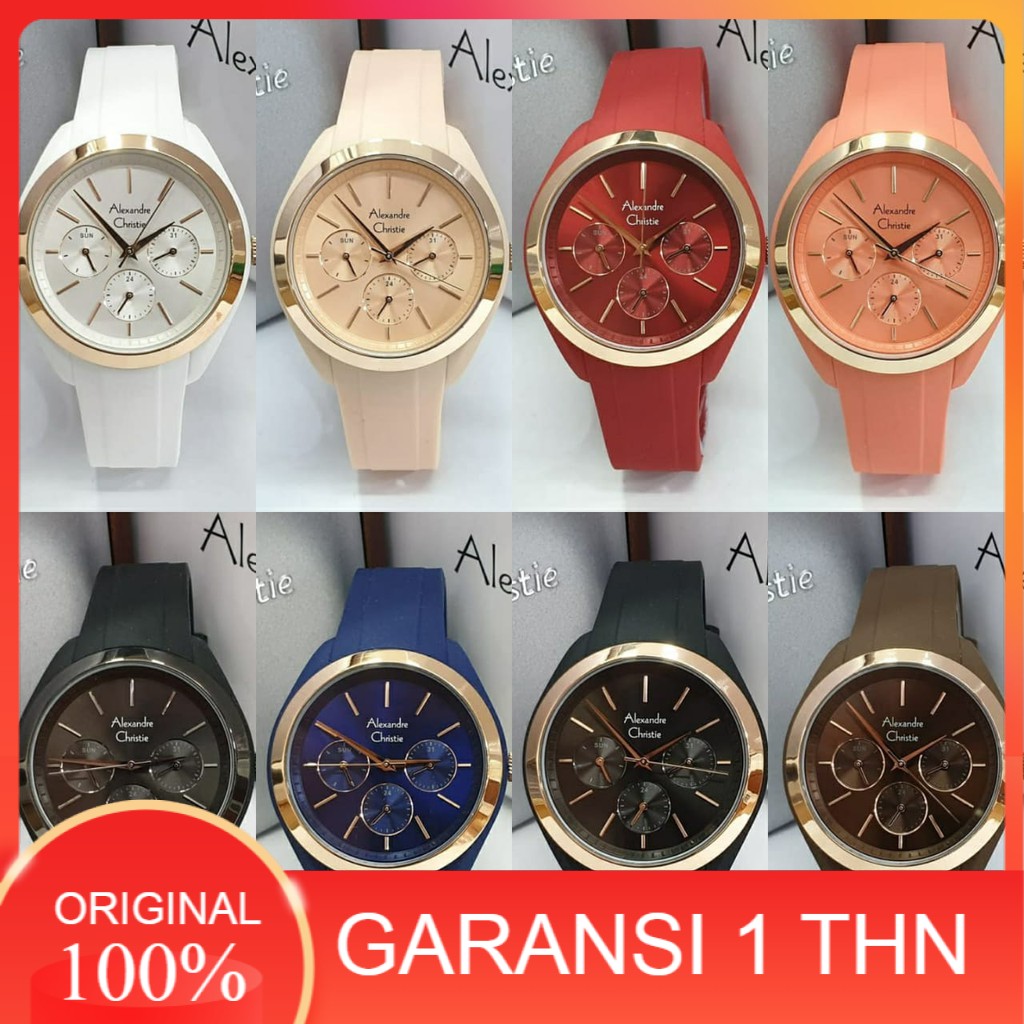 JAM TANGAN WANITA ALEXANDRE CHRISTIE AC 2833 AC2833 PEACH ORIGINAL MURAH