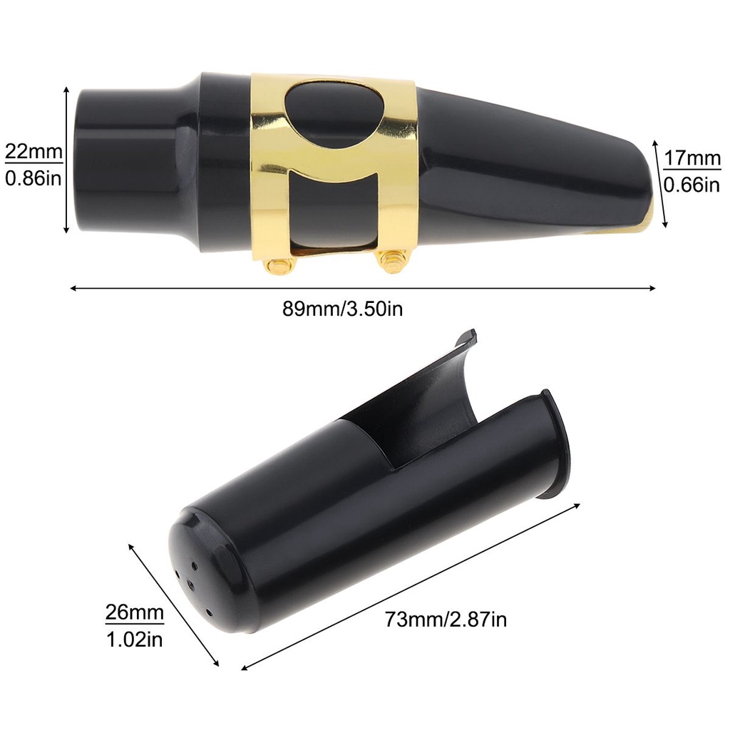 Corong Alto Saxophone Dengan Ligature Dan Topi Hitam