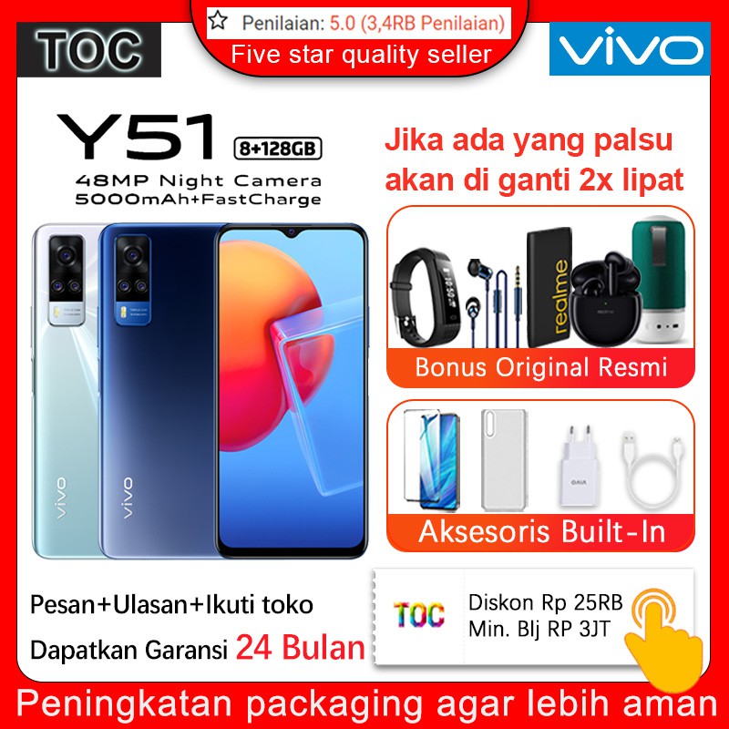 Vivo Y51 Y51A 8GB 128GB Garansi Resmi Original Termurah