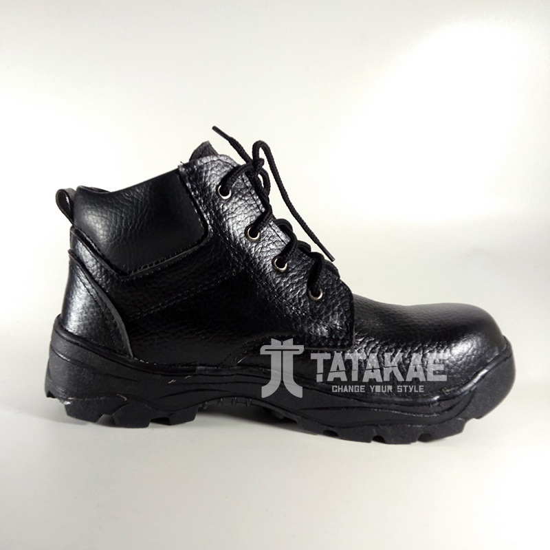 Sepatu Safety Ujung Besi Boot Hitam Pendek Tali King Kickress PDL PDH OB Kitchen