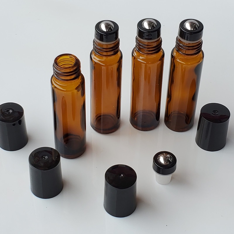 Botol Roll On Kosong Warna Coklat Ukuran 10ml Untuk Essential Oil Parfum