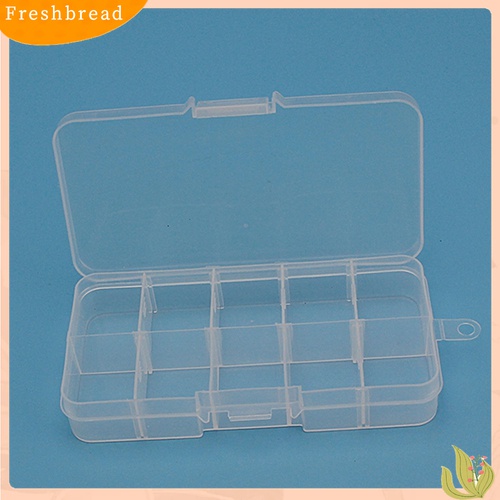 【Fresh】❀10 Compartment Adjustable Transparent Plastic Jewelry Bead Storage Box Organizer