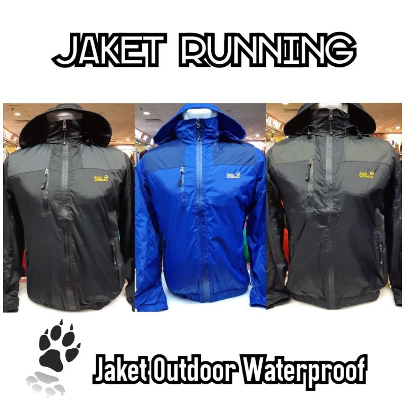 Jaket Lari Running Sepeda Sport Unisex / Jaket Parasut Jack Wolfskin Import