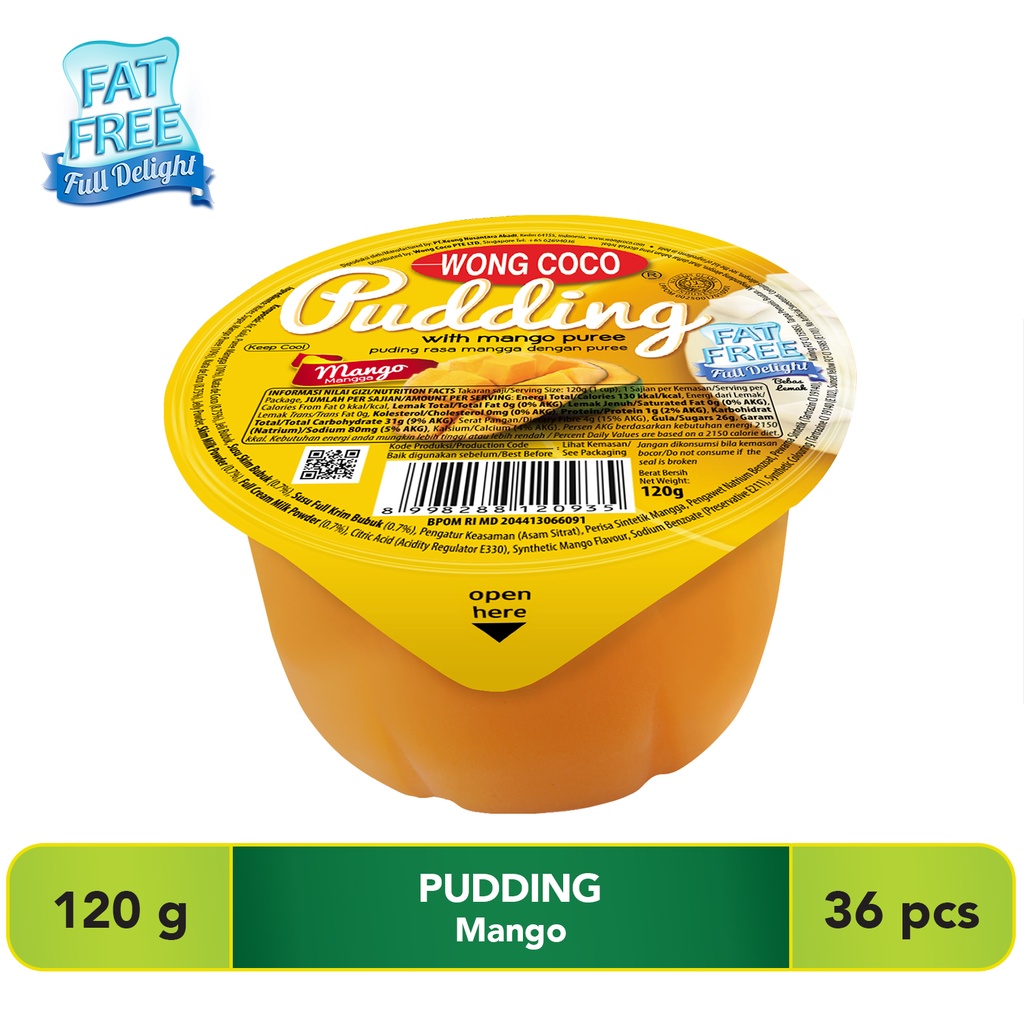 

Wong Coco Pudding rasa Mangga 120g x 36 cups (1karton)