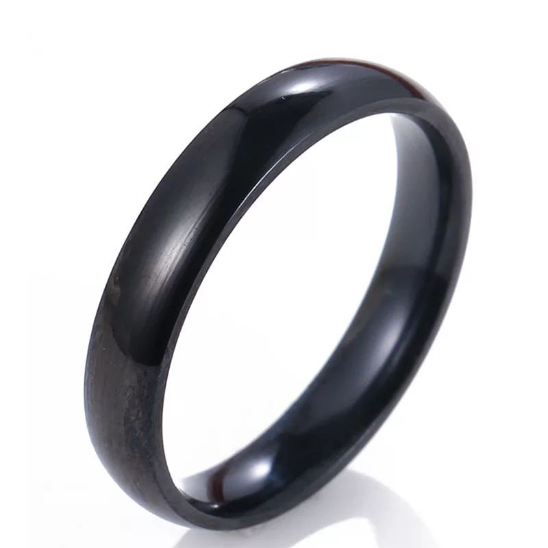 CINCIN TITANIUM HITAM POLOS CINCIN WANITA PRIA BERKUALITAS IMPORT