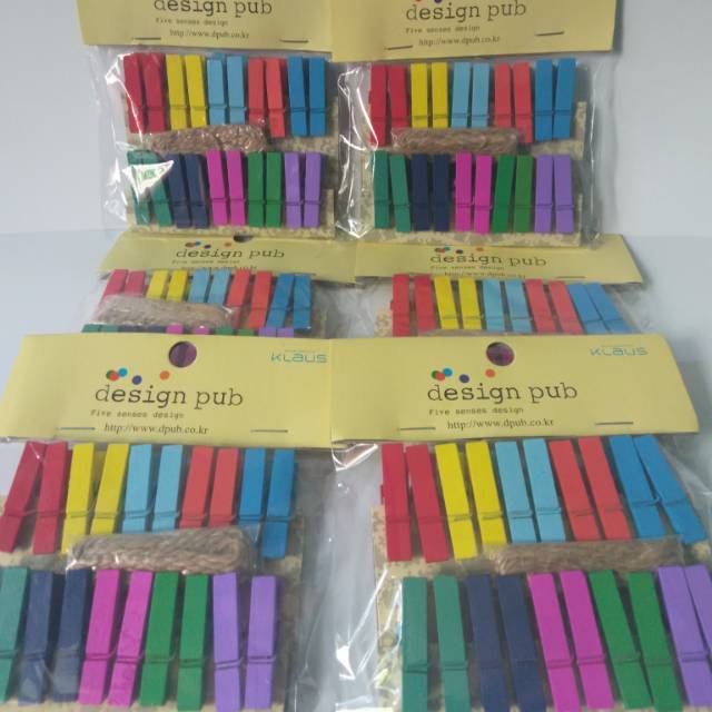 wooden Clio/clip kayu Rainbow