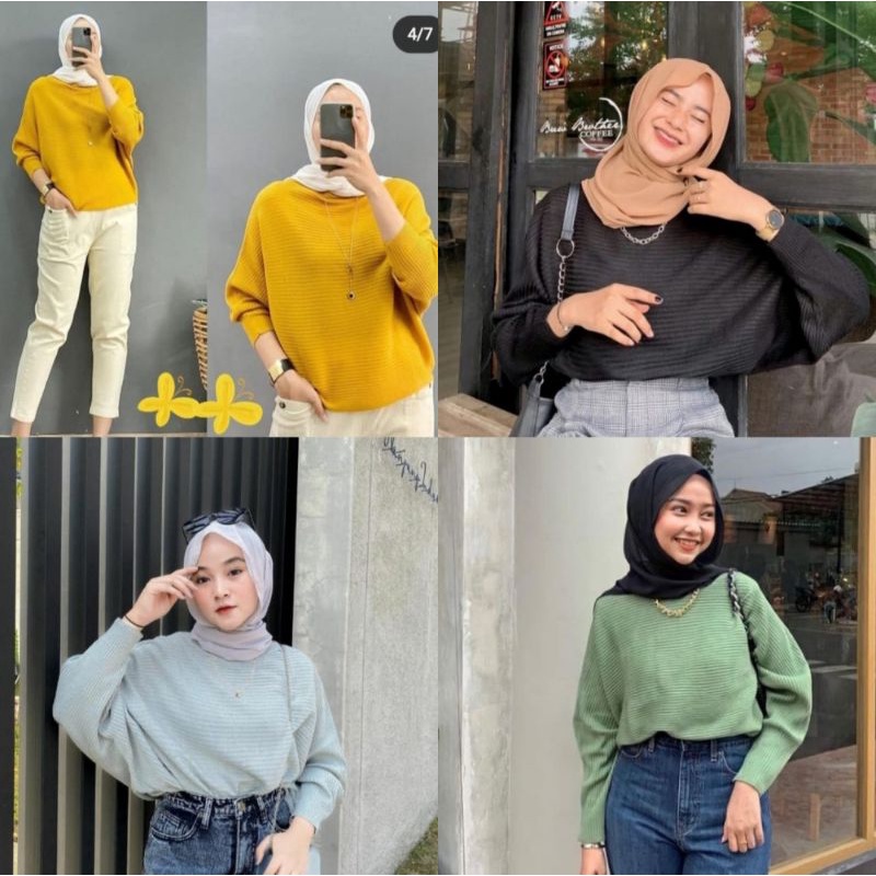 RAJUT BATWING/SWEATER BATWING/LASPERAL BATWING/BATWING RAJUT/ATASAN WANITA MODEL KELELAWAR/BLOUS RAJUT BATWING/RAJUT/BATWING