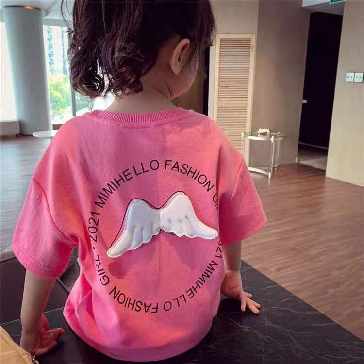 [PRINCESS KESLI] 1-8tahun Dress kaos angle sayap bidadari  pink yellow cotton Baju anak perempuan Pakaian anak cewek Dress Baju atasan perempuan anak perempuan