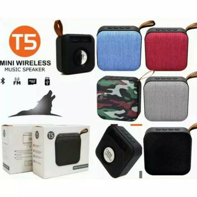 Speaker Bluetooth JBL T5 Mini Speker T5 Micro SD Flash Disk FM Radio