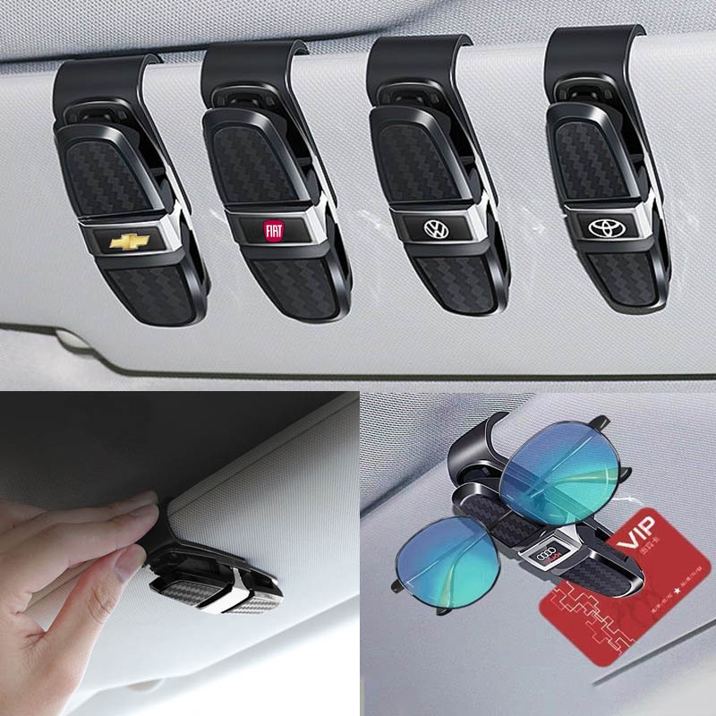 New Auto Sunglasses Visor Pengikat Klip Holder Untuk Kacamata Hitam Kartu Tiket Universal Multi Fungsi Interior Mobil