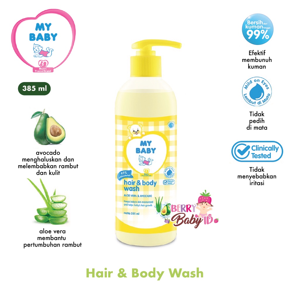 My Baby 2-in-1 Hair &amp; Body Wash Shampo Sabun Bayi Antibacterial Berry Mart