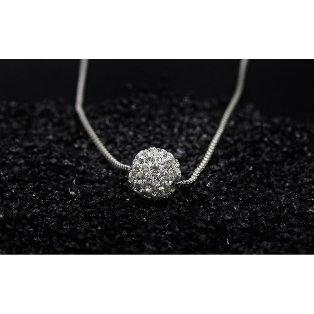 ☀ INDOLAND ☀ A011 Kalung Bulat Mutiara Necklace Fashion Korea Wanita Titanium Bola Diamond Crystal