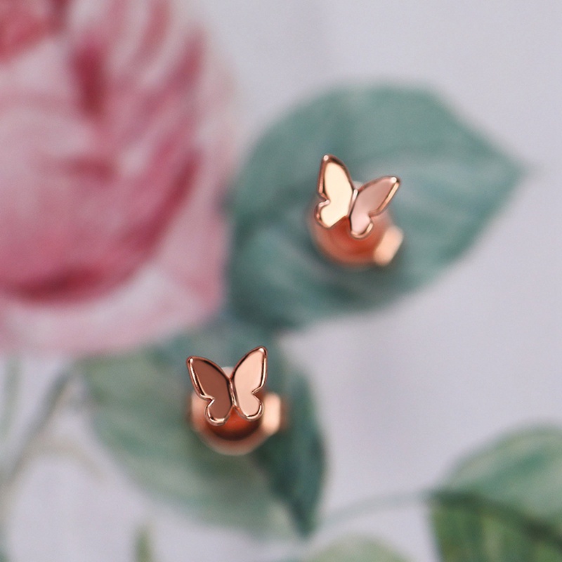 Anting Stud Desain Kupu-Kupu Gaya Minimalis Untuk Wanita