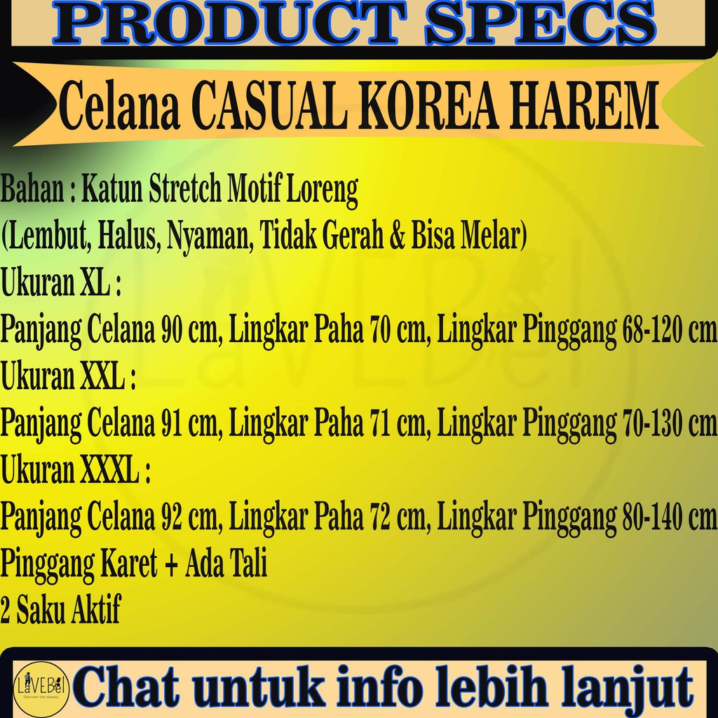 LVB Celana Wanita CASUAL KOREA HAREM/Celana Harem Wanita Super Jumbo/Celana Wanita Big Size/20056