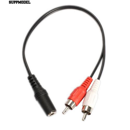 Kabel Adapter Splitter Y 3.5mm 1 / 8 &quot;Stereo Female Ke 2 Male RCA Jack Audio