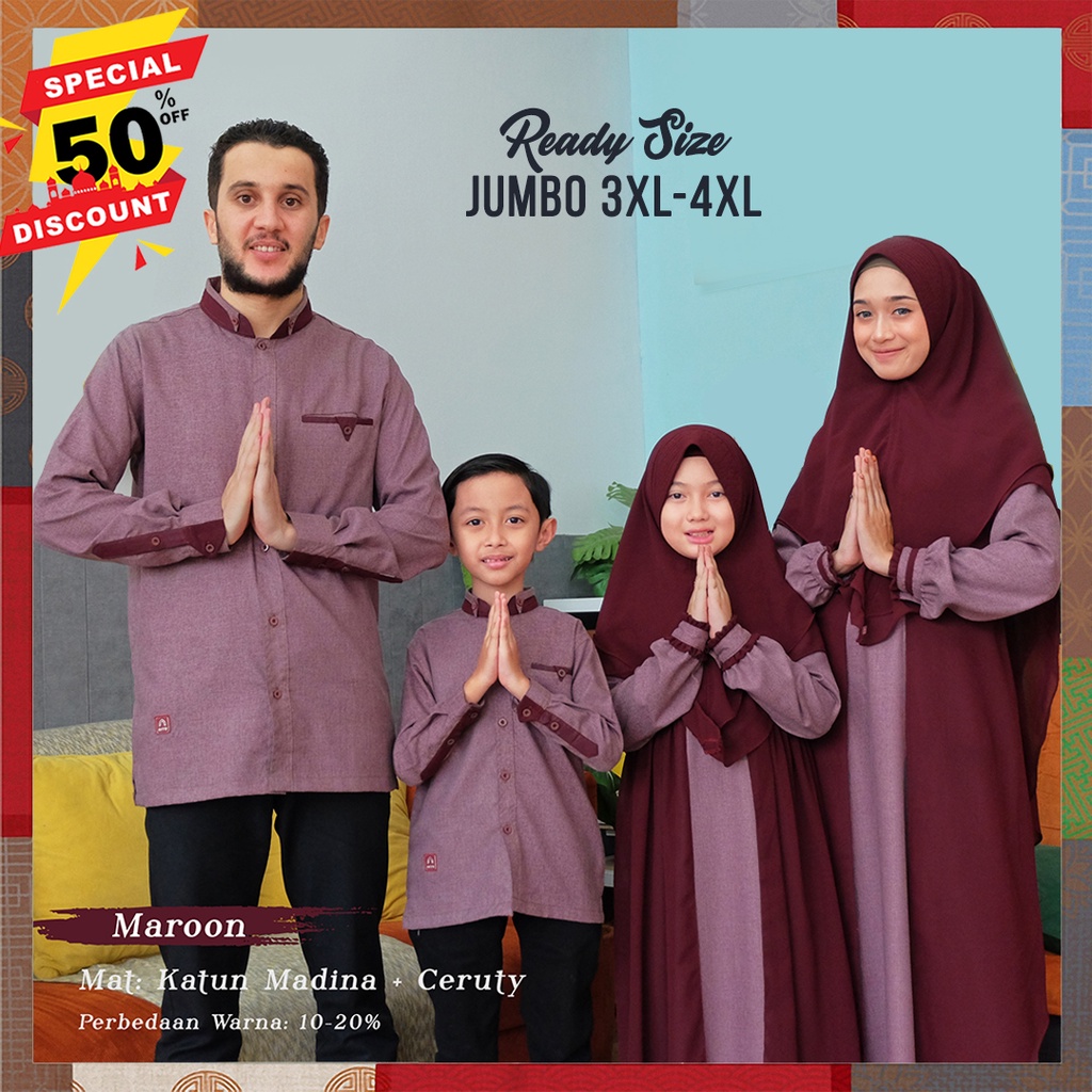 Baju Couple Keluarga Gamis Ibu Dan Anak Perempuan Cople Pasangan Suami Istri Kapelan Pasangan Kondan