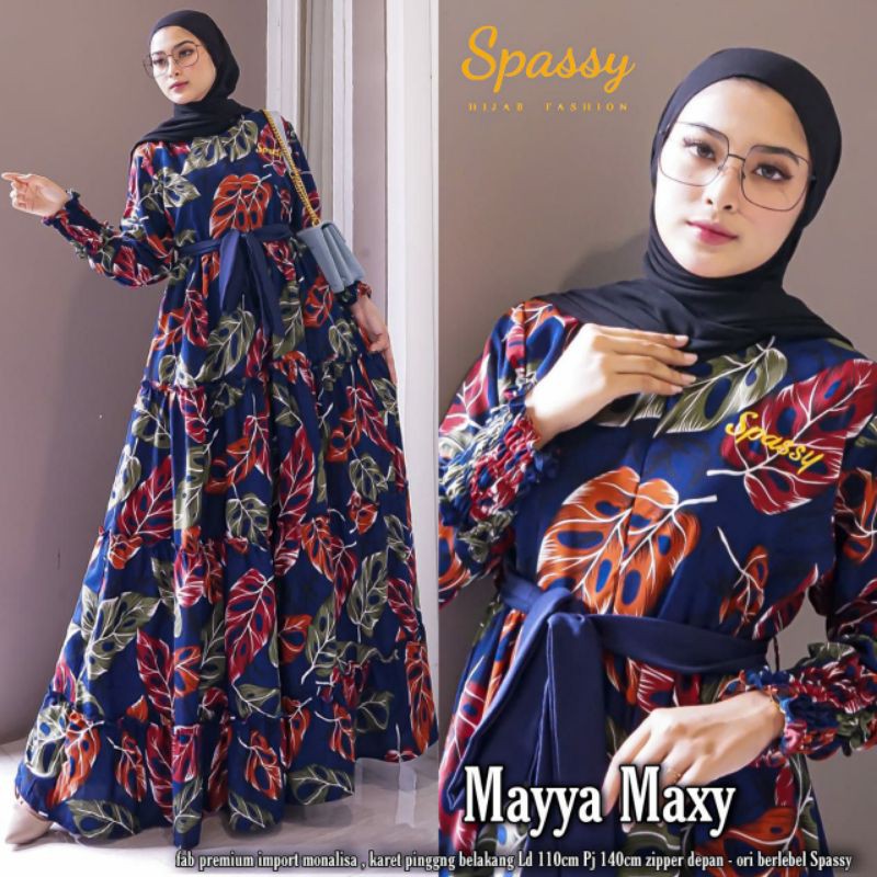 Gamis Monalisa premium motif janda bolong original collection dari spassy hijab fashion