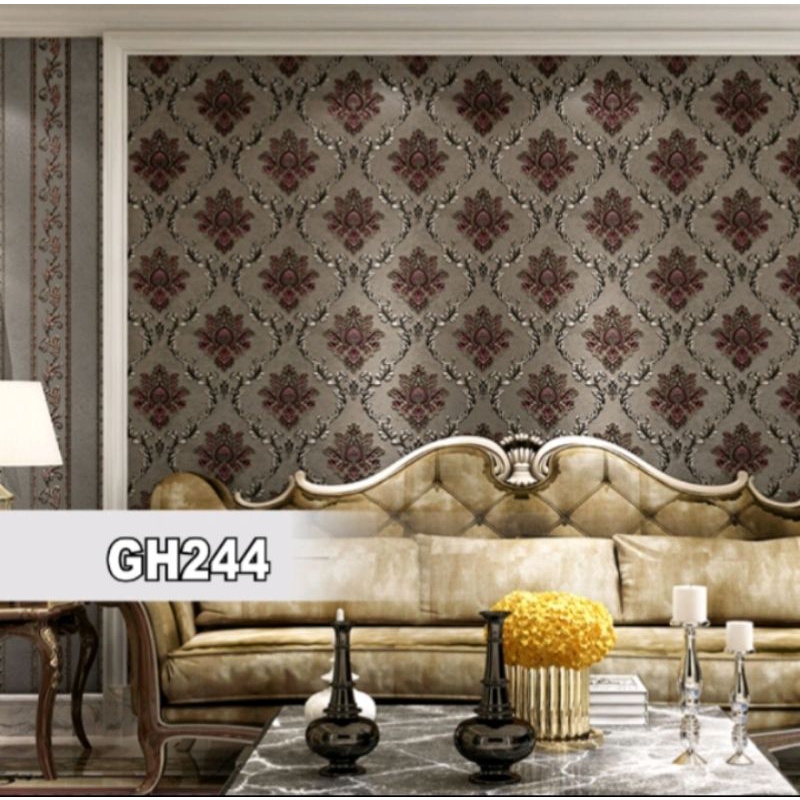 Wallpaper Sticker Dinding Batik Coklat motif GH244