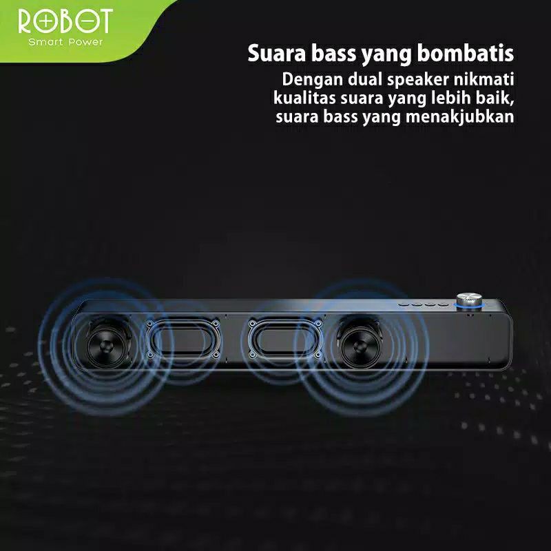 Robot RB480 Speaker Bluetooth 5.0 Dual Connection Ultra Compact Soundbar