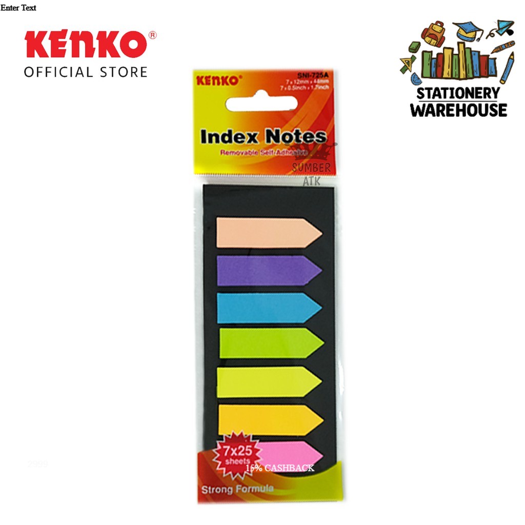 

INDEX KENKO SNI-725A STICKY NOTE / Penanda kertas - 1 PAD