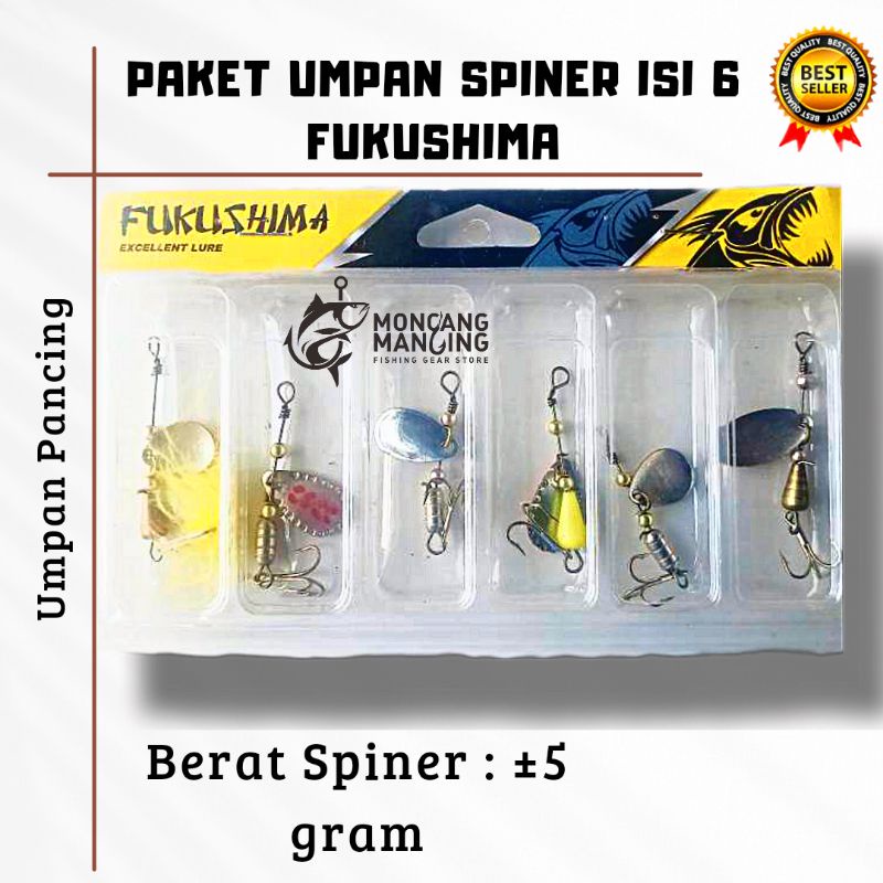UMPAN PANCING CASTING SPINNER FUKUSHIMA PAKET ISI 6 TERLARIS