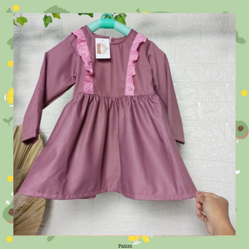 Tunik Dress Lilac Anak Perempuan Renda Laura La Belle 3 - 6 Tahun