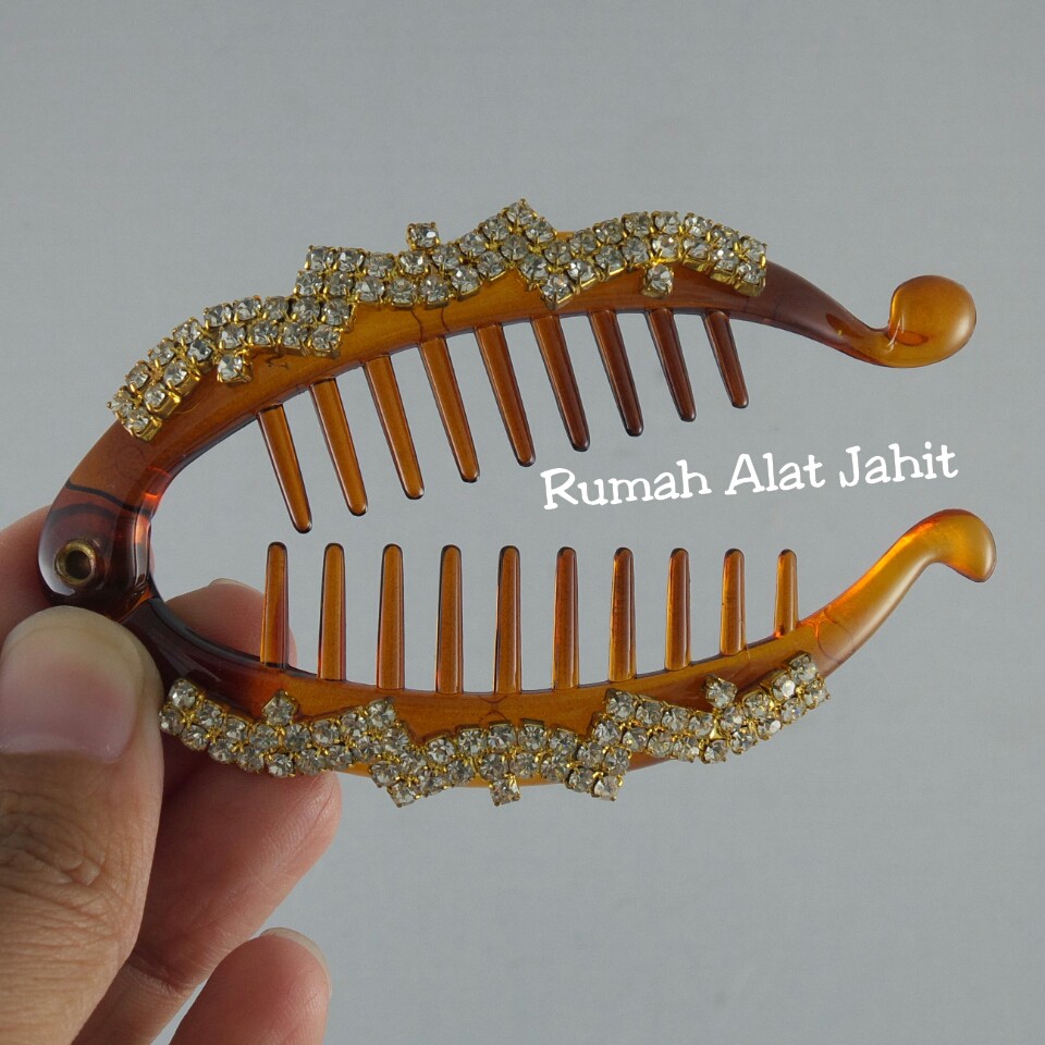 Jepit Rambut Ikan Permata Gelombang 8cm Model F