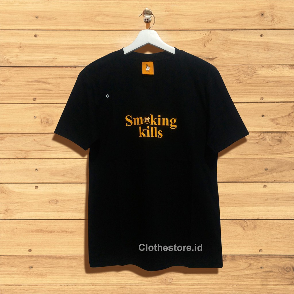 1322 KAOS TSHIRT SMOKING KILLS YELLOW BLACK KAOS SMOOKING KILLS YOU