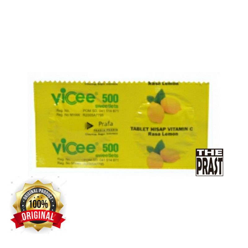 Vicee Tablet Hisap Vitamin C 500mg Rasa Lemon 2 Tablet 5g