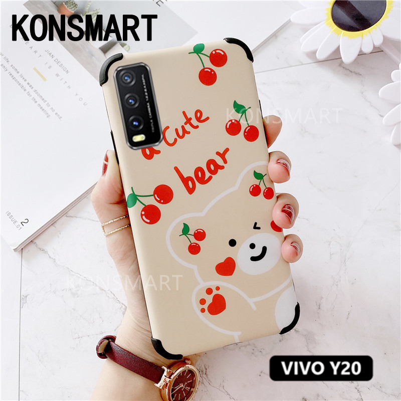 Kasing Hp Vivo Y20 2020 New Casing Cute Cartoon Cherry Bears Ins Phone Case For Vivo Y20 Silicone Shockproof Cases Cover Shopee Indonesia