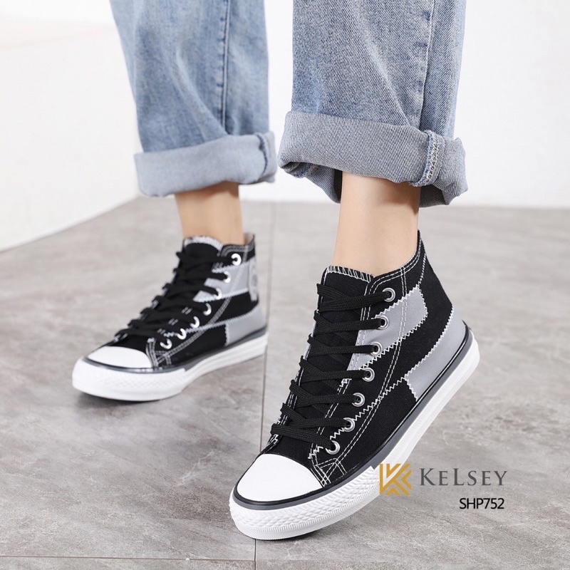 (GRATIS ALAS KAKI) Nicole Sepatu Sneakers Kanvas Wanita Kelsey / Sepatu Kerja Anak Remaja Hingga Dewasa SHP752