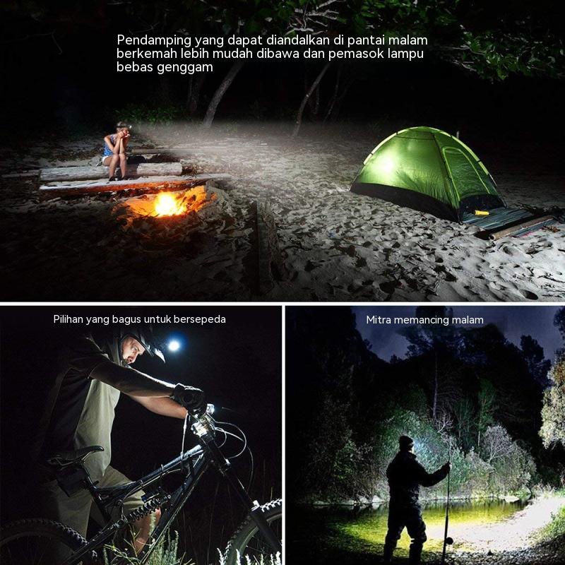 【COD】Senter Kepala Mini LED Headlamp Irco Outdoor Charger Waterproof USB+Motion Sensor