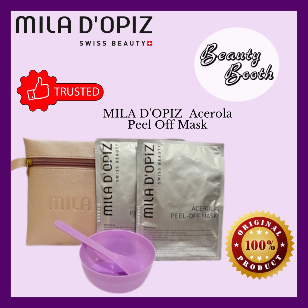 MILA D'OPIZ  Acerola Peel Off Mask Miladopiz Masker Tarik Komedo Sel kulit mati Exfoliate Kulit Halus Lembut Pemutih Wajah Muka